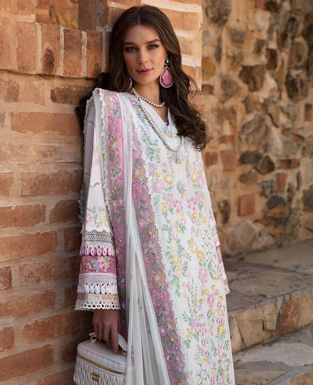 Republic Womenswear Ilana Eid Luxury Lawn White Georgette – view 3 – Poshaq