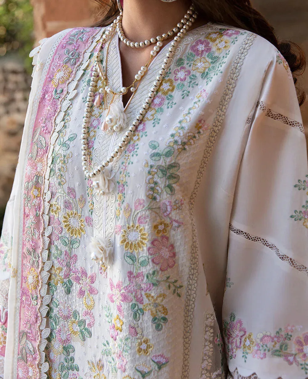 Republic Womenswear Ilana Eid Luxury Lawn White Georgette – view 4 – Poshaq