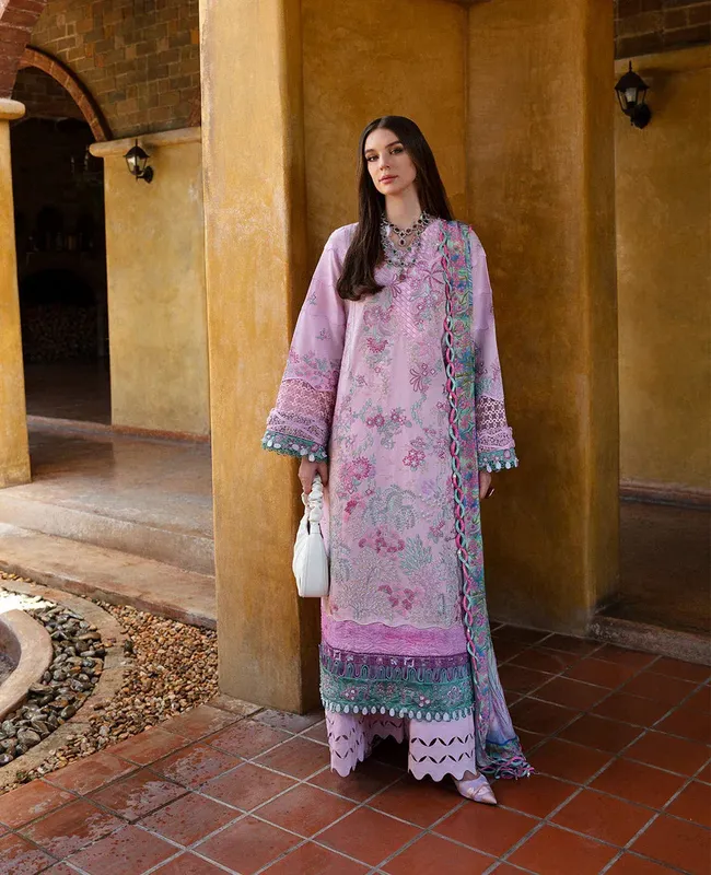 Republic Womenswear Ilana Eid Luxury Lawn Purple Organza – view 1 – Poshaq