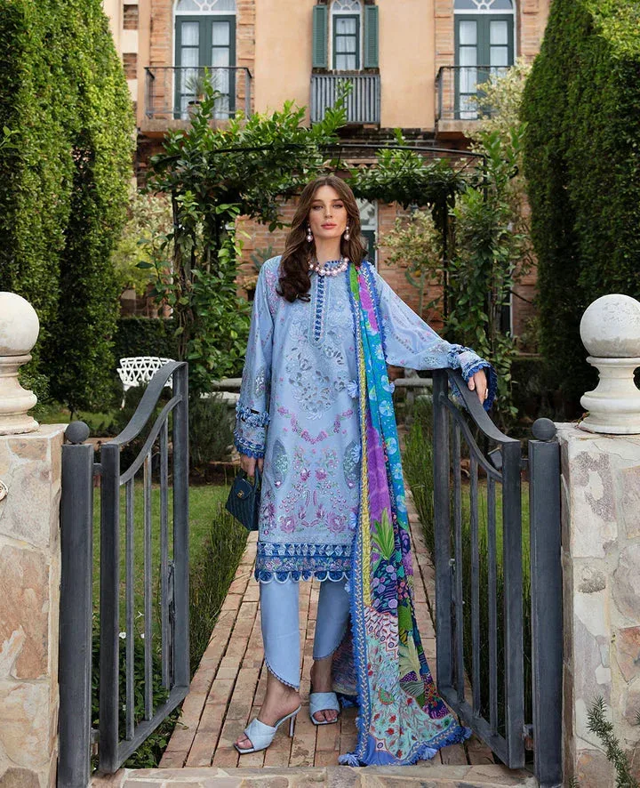 Republic Womenswear Ilana Eid Luxury Lawn Blue Organza – view 1 – Poshaq