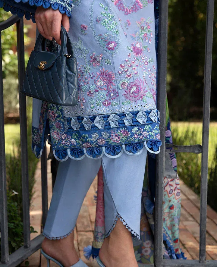Republic Womenswear Ilana Eid Luxury Lawn Blue Organza – view 4 – Poshaq