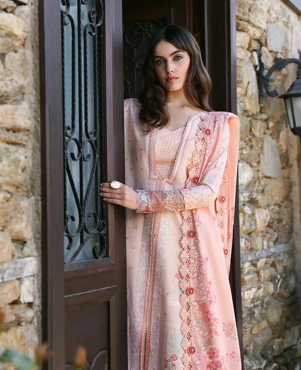 Republic Womenswear Aylin Summer Lawn 24 Peach Organza – view 2 – Poshaq