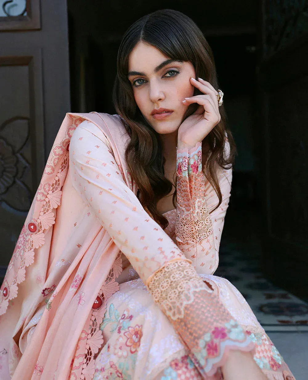 Republic Womenswear Aylin Summer Lawn 24 Peach Organza – view 3 – Poshaq