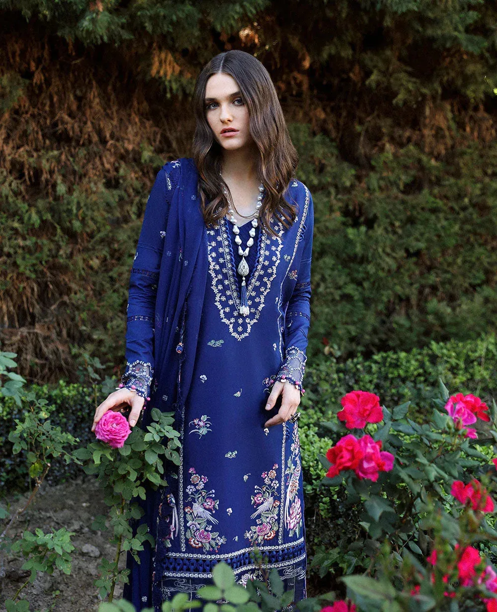 Republic Womenswear Aylin Summer Lawn 24 Blue Organza – view 3 – Poshaq