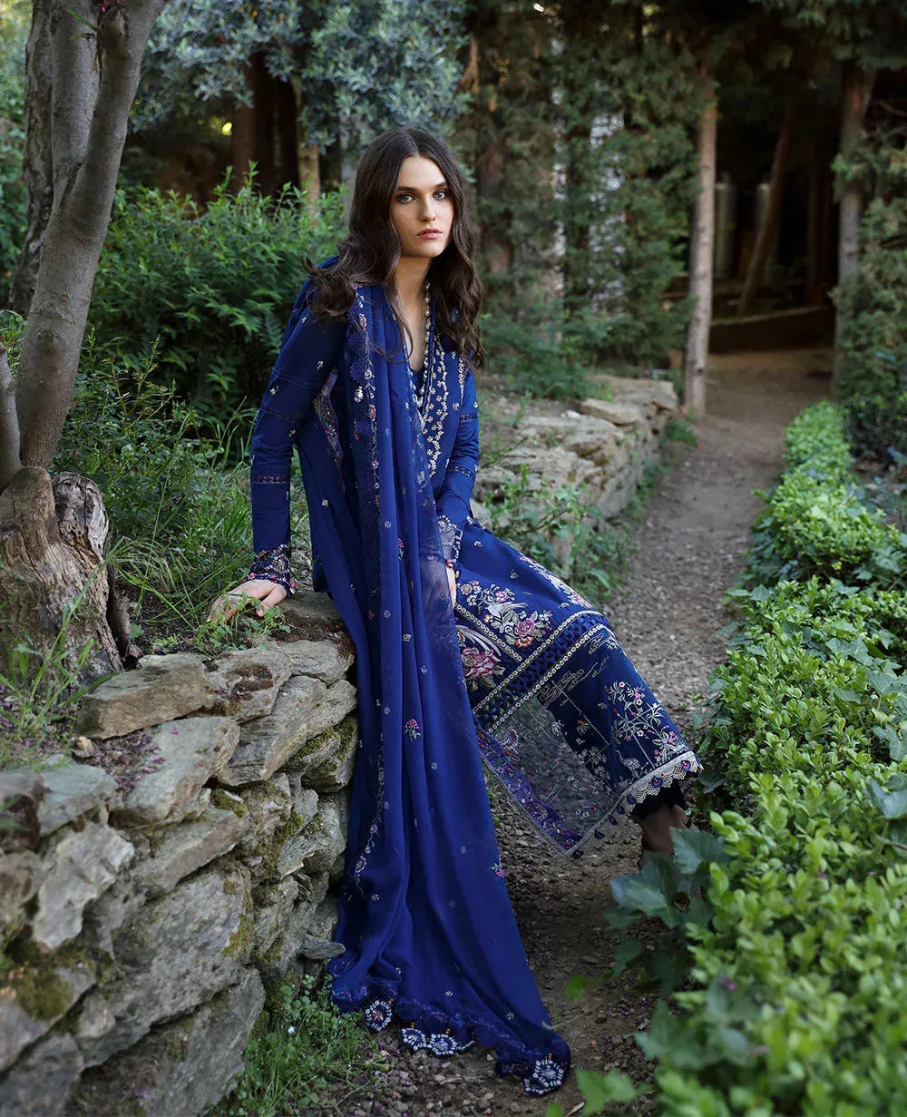 Republic Womenswear Aylin Summer Lawn 24 Blue Organza – view 4 – Poshaq