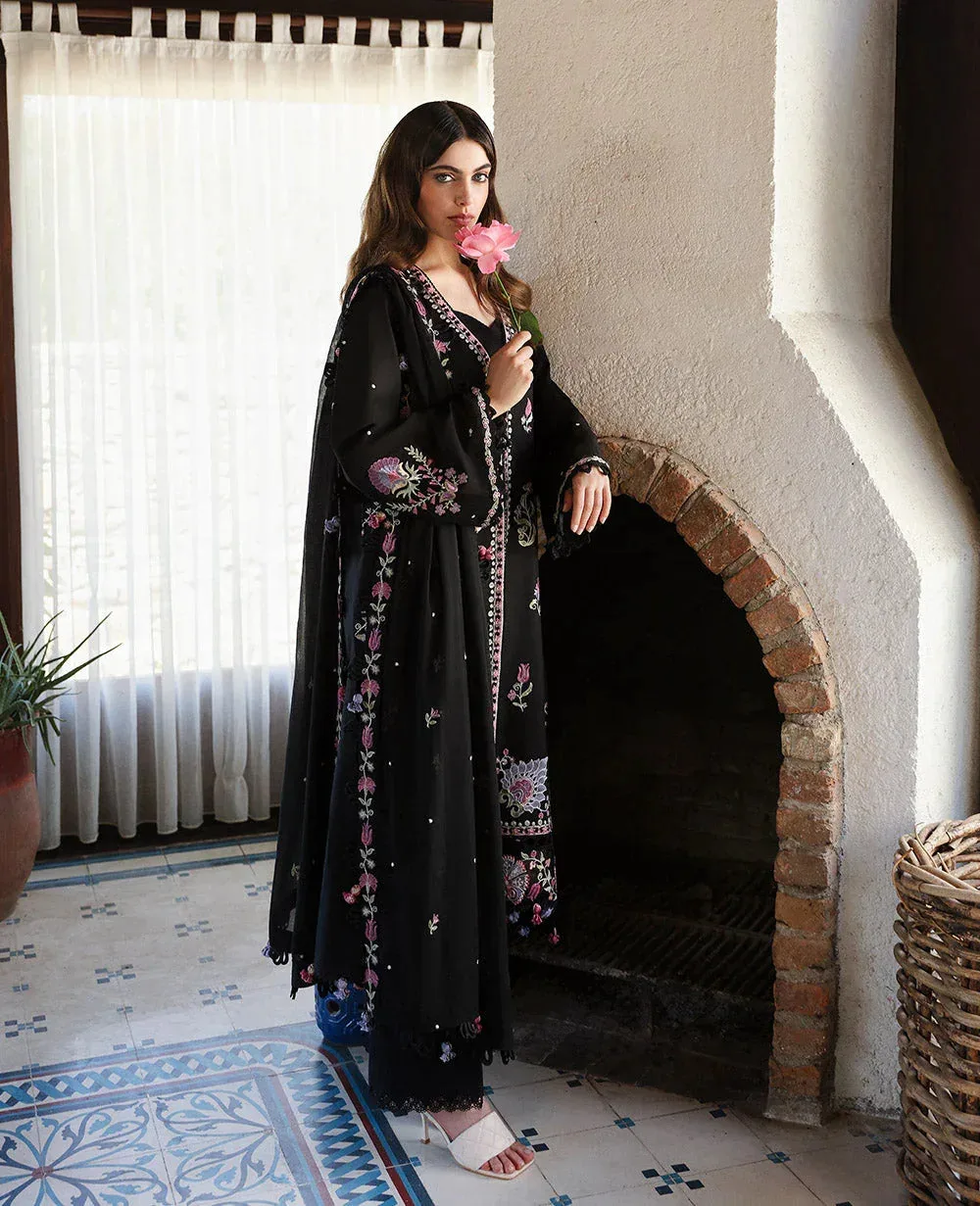 Republic Womenswear Aylin Summer Lawn 24 Black Organza – view 2 – Poshaq