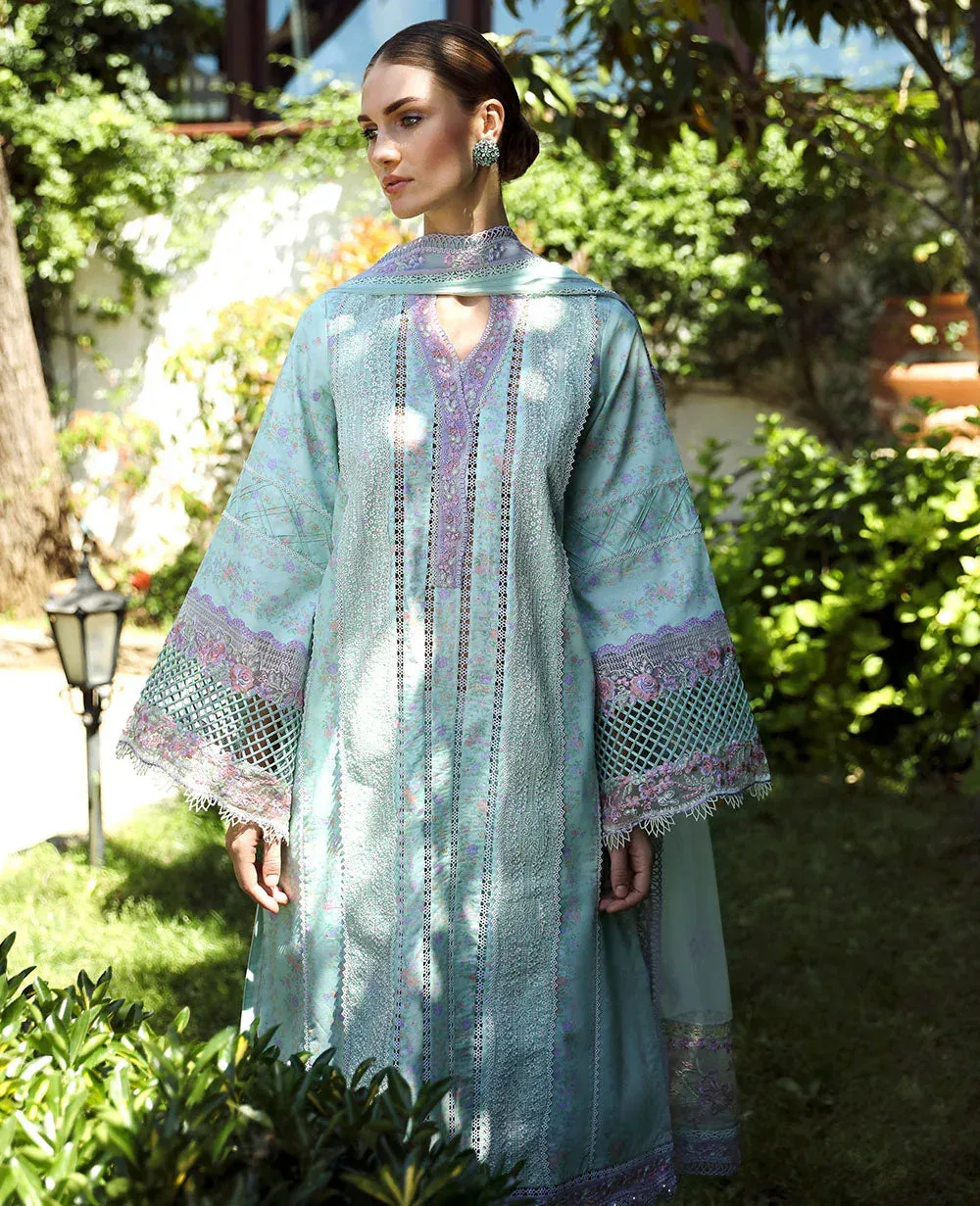 Republic Womenswear Aylin Summer Lawn 24 Ferozi Organza – view 4 – Poshaq