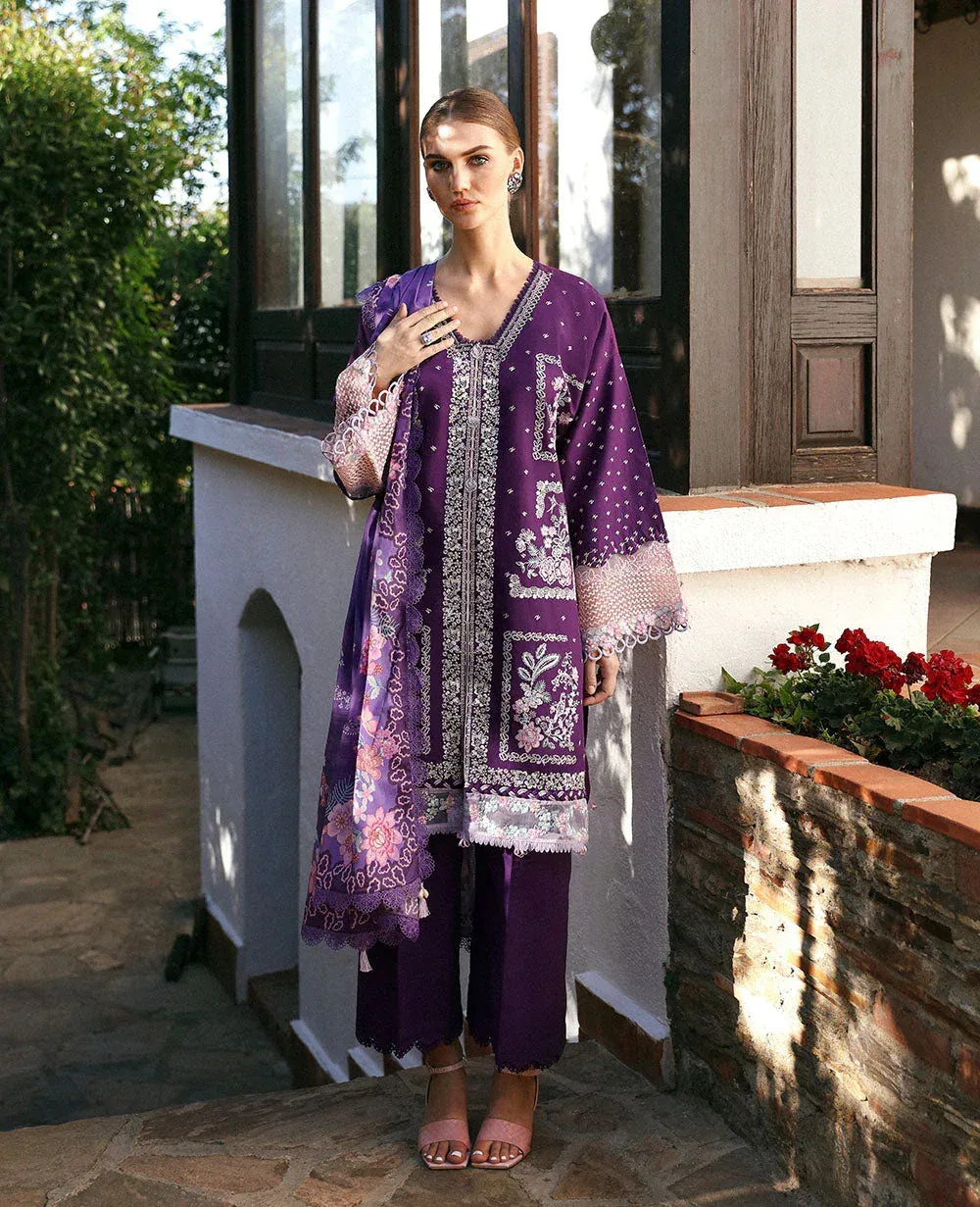 Republic Womenswear Aylin Summer Lawn 24 Purple Organza – view 1 – Poshaq