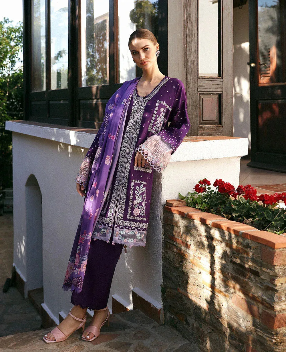 Republic Womenswear Aylin Summer Lawn 24 Purple Organza – view 2 – Poshaq