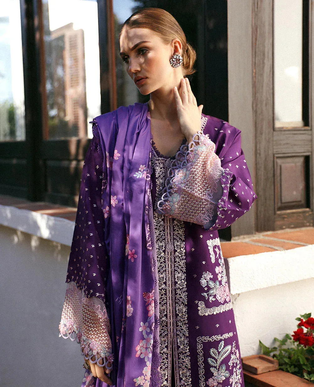 Republic Womenswear Aylin Summer Lawn 24 Purple Organza – view 3 – Poshaq