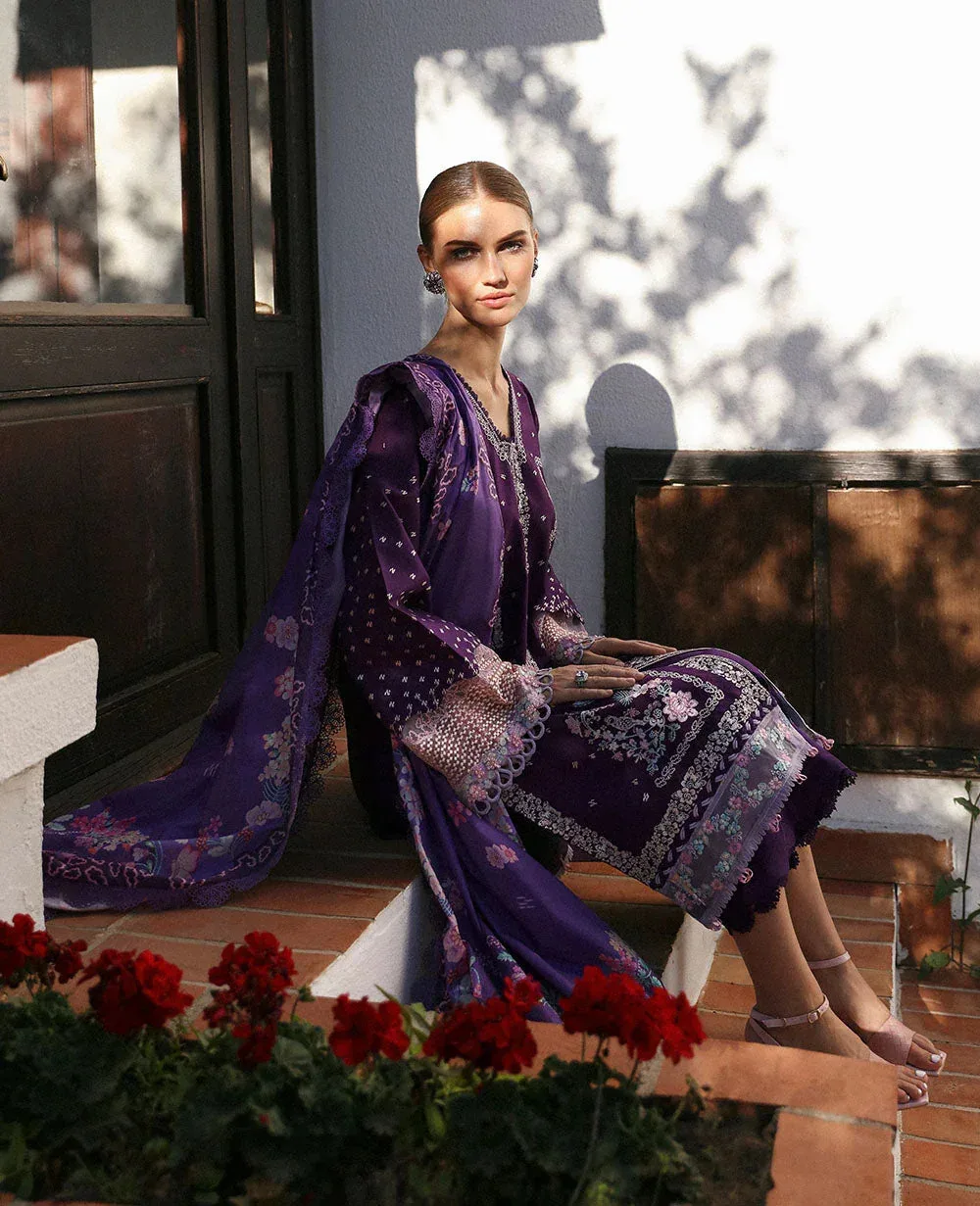 Republic Womenswear Aylin Summer Lawn 24 Purple Organza – view 4 – Poshaq