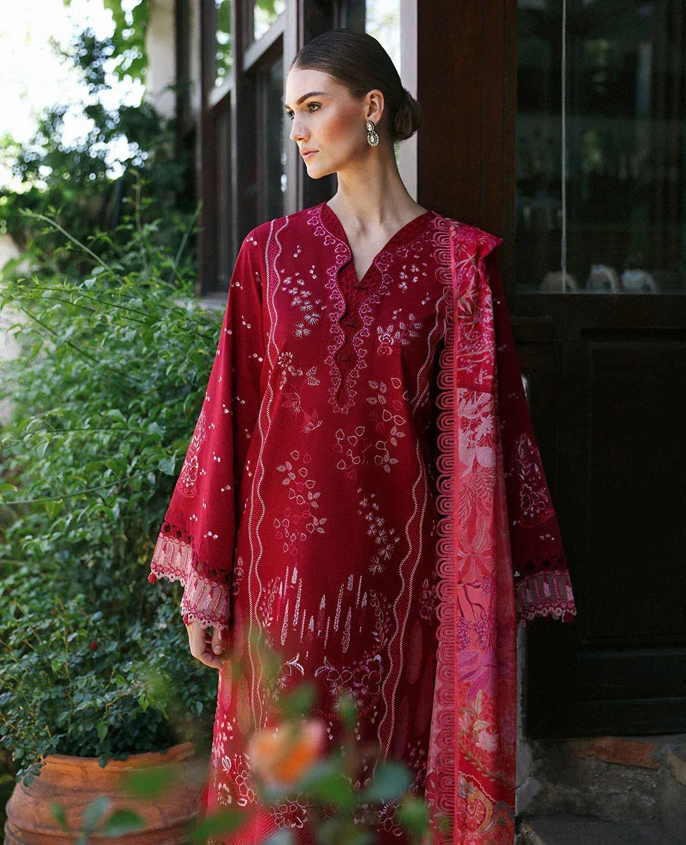 Republic Womenswear Aylin Summer Lawn 24 Maroon Organza – view 4 – Poshaq