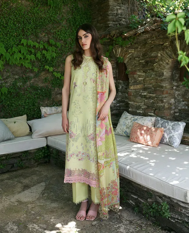 Republic Womenswear Aylin Summer Lawn 24 Green Organza – view 1 – Poshaq