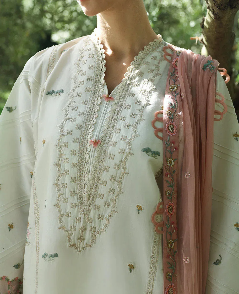 Republic Womenswear Aylin Summer Lawn 24 Cream Organza – view 3 – Poshaq
