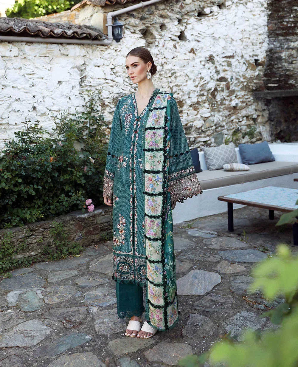 Republic Womenswear Aylin Summer Lawn 24 Teal Organza – view 2 – Poshaq