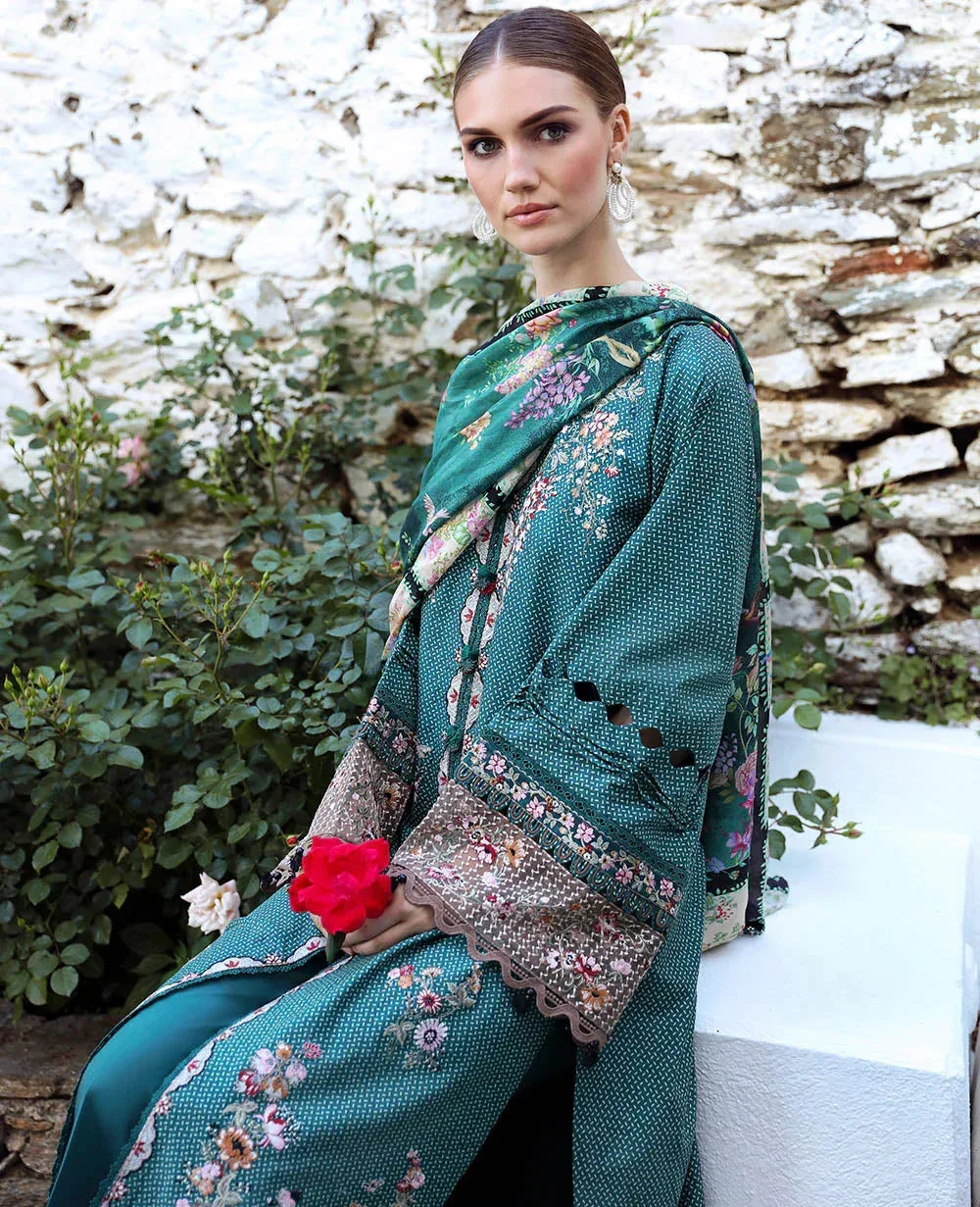 Republic Womenswear Aylin Summer Lawn 24 Teal Organza – view 3 – Poshaq