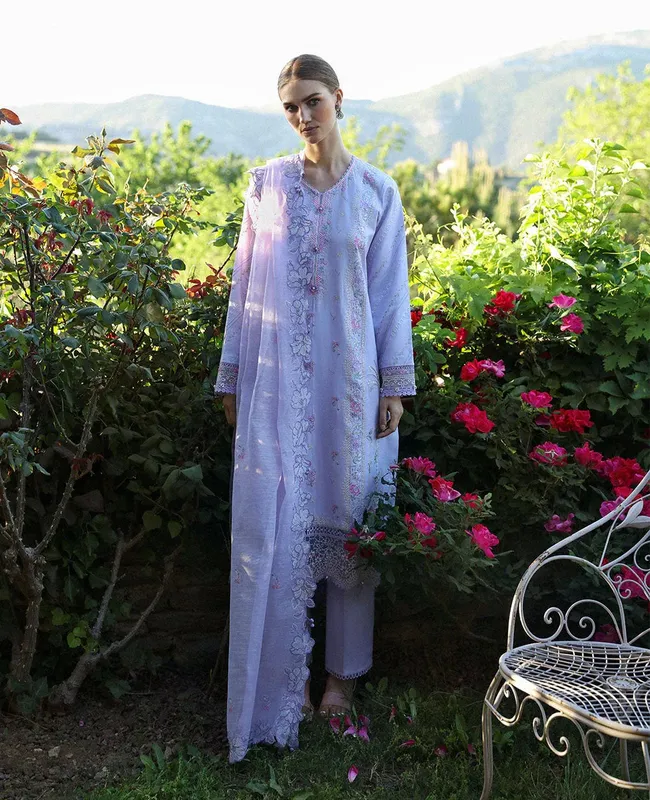 Republic Womenswear Aylin Summer Lawn 24 Lilac Organza – view 1 – Poshaq