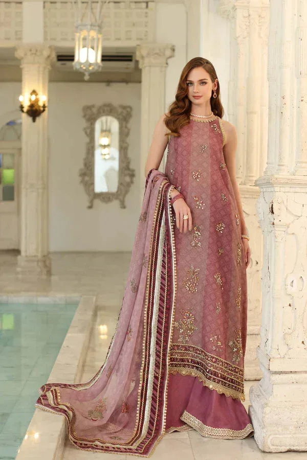 Noor by Saadia Asad Festive 25 rose pink Chiffon – view 1 – Poshaq