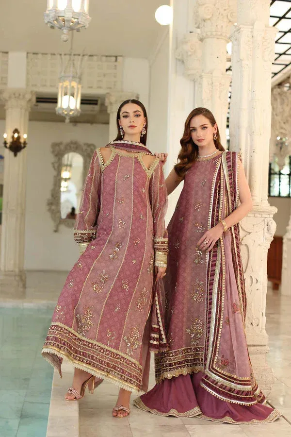 Noor by Saadia Asad Festive 25 rose pink Chiffon – view 3 – Poshaq