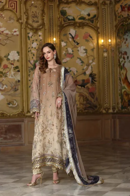 Noor by Saadia Asad Festive 25 Beige Chiffon – view 1 – Poshaq