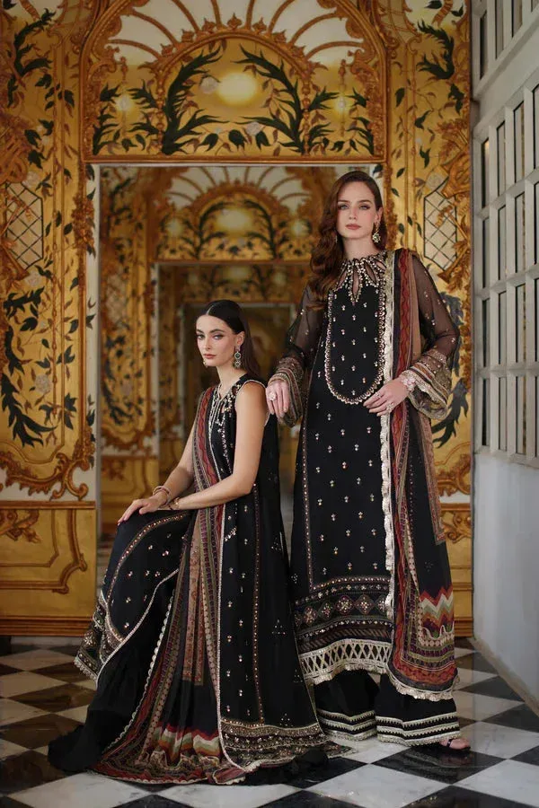 Noor by Saadia Asad Festive 25 black Chiffon – view 3 – Poshaq
