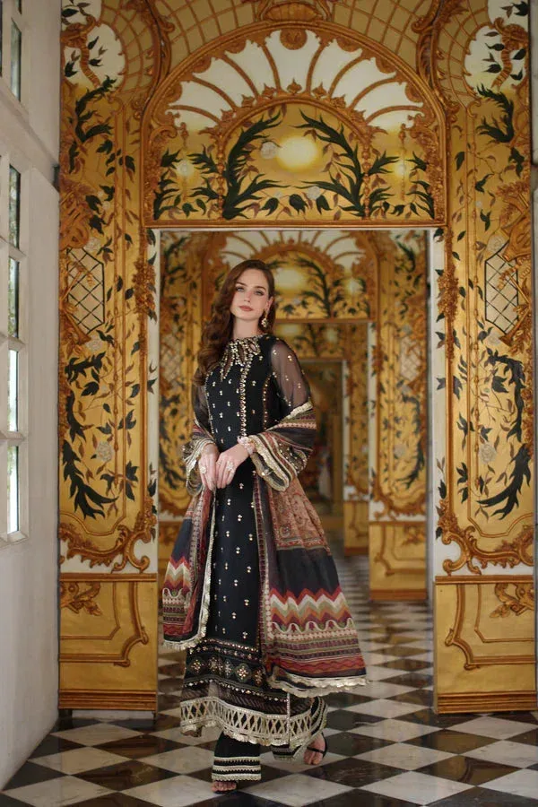 Noor by Saadia Asad Festive 25 black Chiffon – view 4 – Poshaq