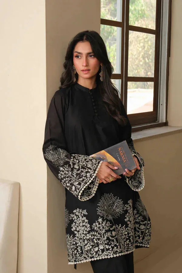 Noor by Saadia Asad Noor Pret 25 Black Lawn – view 2 – Poshaq