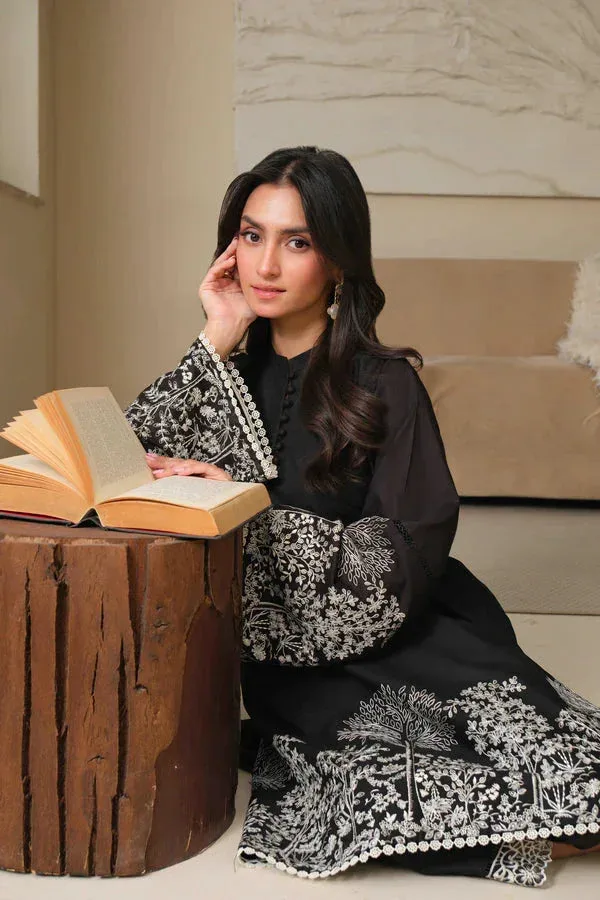 Noor by Saadia Asad Noor Pret 25 Black Lawn – view 4 – Poshaq
