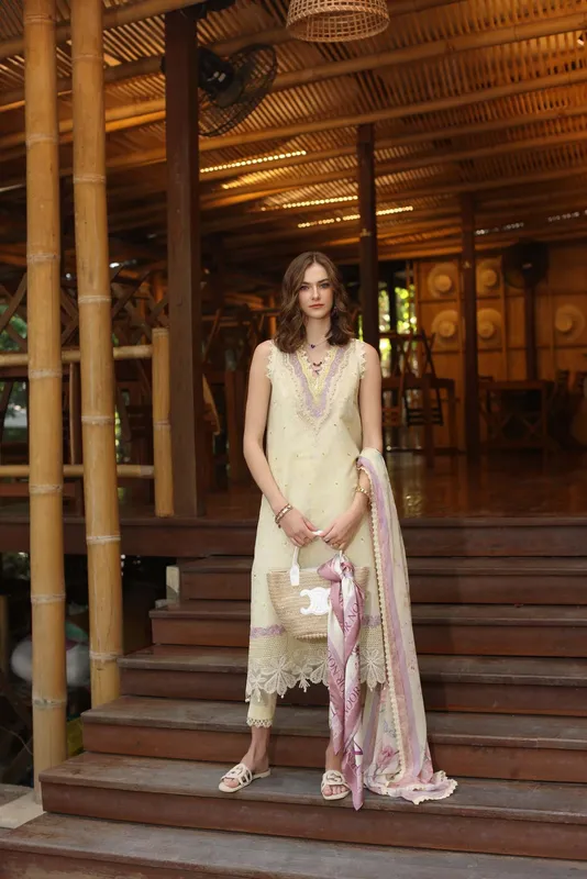 Noor by Saadia Asad Eid Luxe Printedkari Ivory Chiffon – view 1 – Poshaq