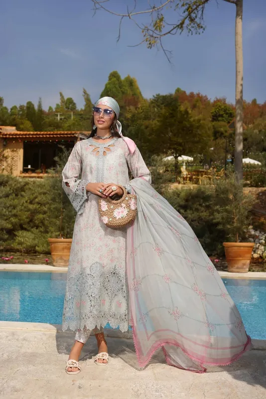 Noor by Saadia Asad Luxe Chikankari 25 Off White Chiffon – view 1 – Poshaq
