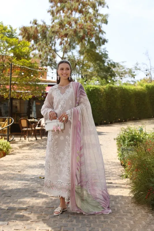 Noor by Saadia Asad Luxe Chikankari 25 Off White Chiffon – view 1 – Poshaq