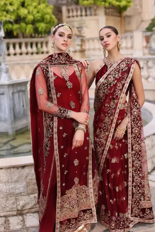 Noor by Saadia Asad Kaani Wedding Formals 23 Red Raw Silk – view 1 – Poshaq