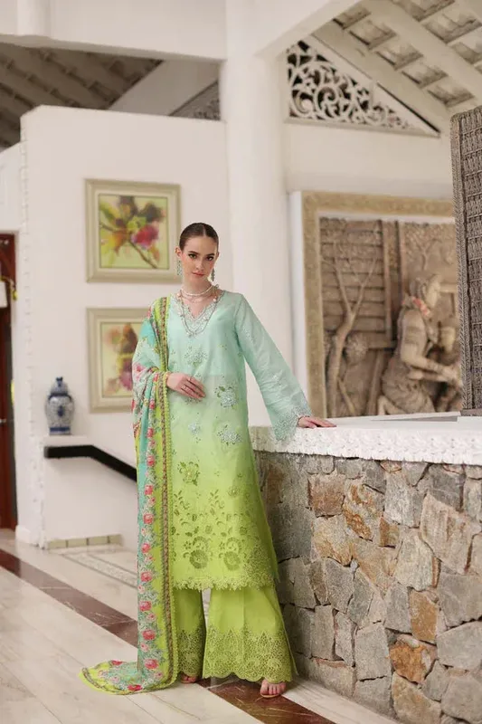 Noor by Saadia Asad Luxury Chikankari Lawn24 Cambric – view 1 – Poshaq