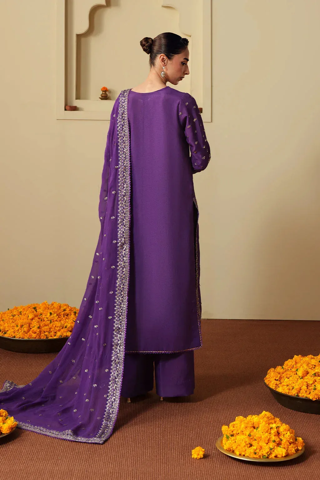 Neeshay New Shagun Purple Raw Silk – view 2 – Poshaq