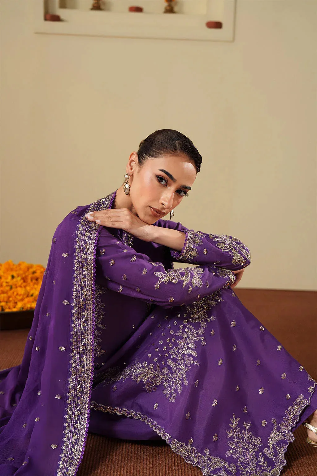 Neeshay New Shagun Purple Raw Silk – view 5 – Poshaq