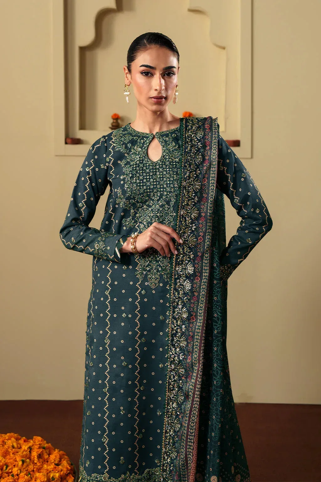 Neeshay New Shagun Dark Green Raw Silk – view 5 – Poshaq