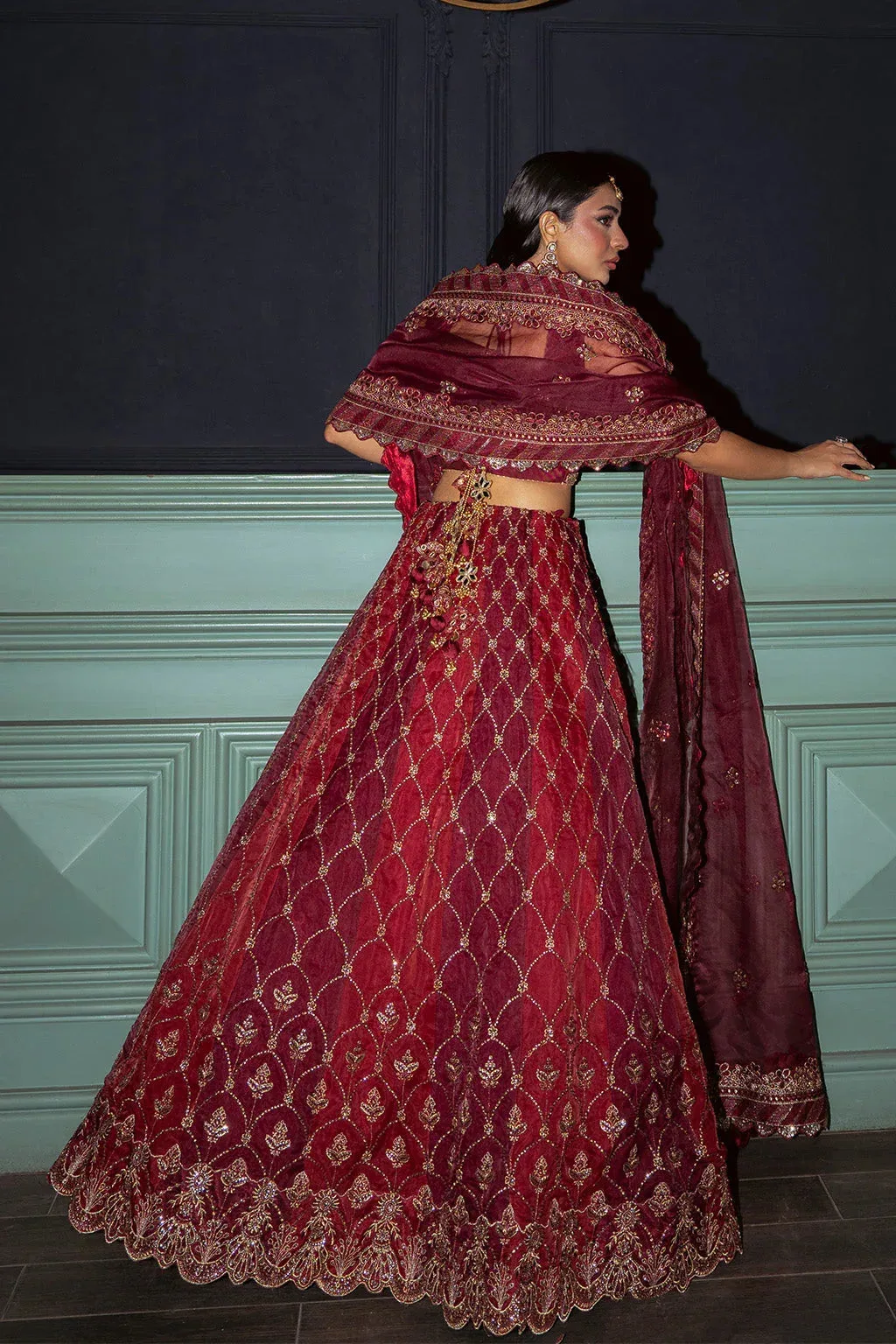 Neeshay Parinaaz Formals Maroon Raw Silk – view 2 – Poshaq