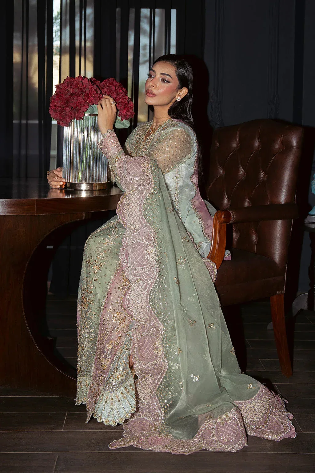 Neeshay Parinaaz Formals Mint Green Organza – view 6 – Poshaq