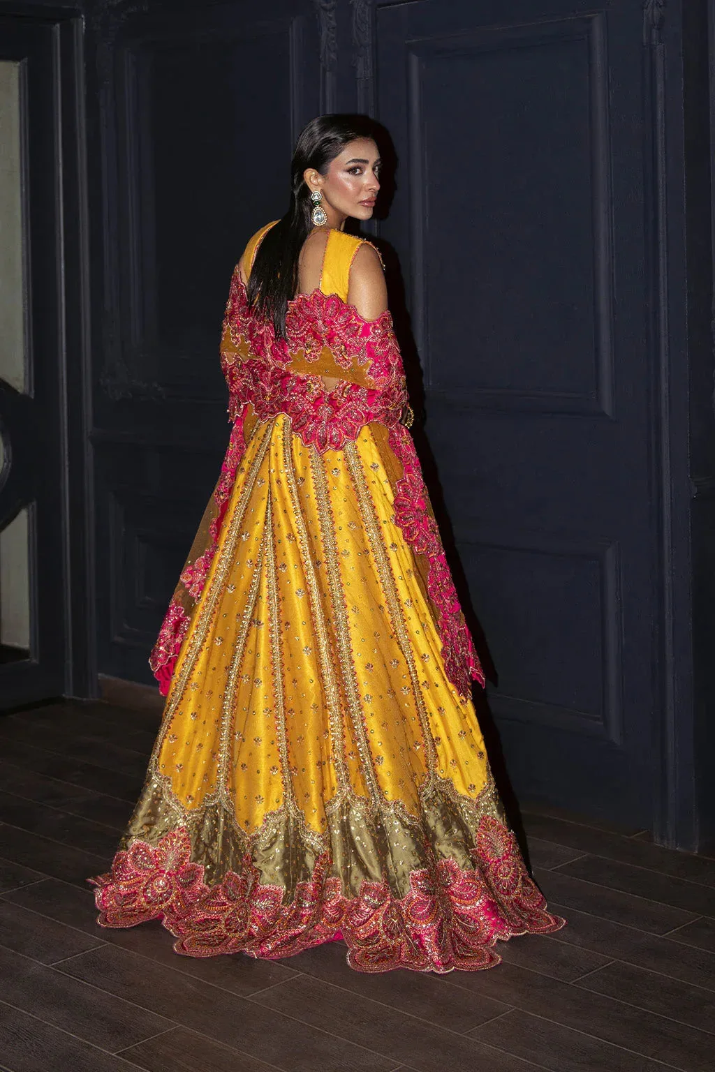 Neeshay Parinaaz Formals Saffron Silk – view 2 – Poshaq
