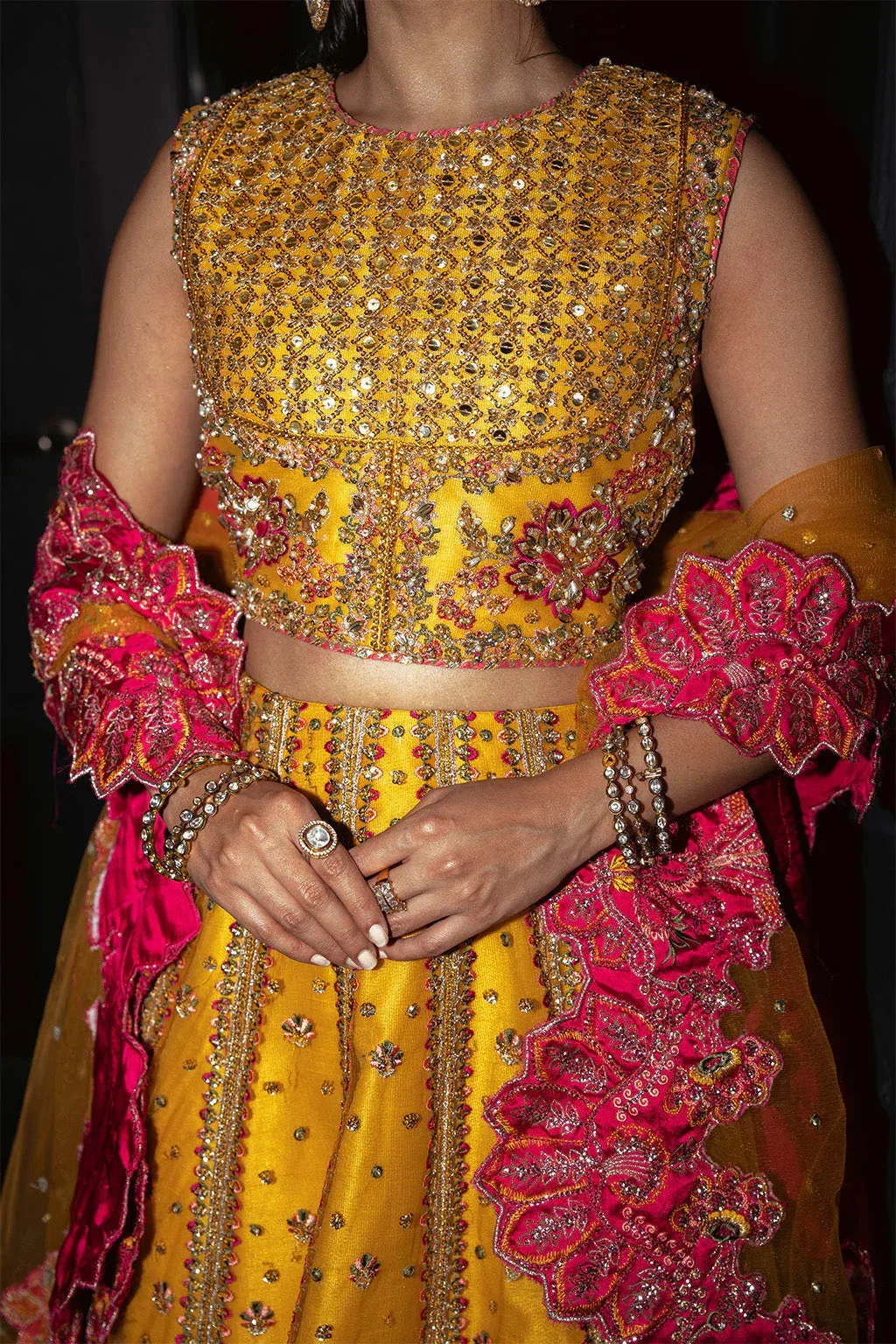 Neeshay Parinaaz Formals Saffron Silk – view 3 – Poshaq