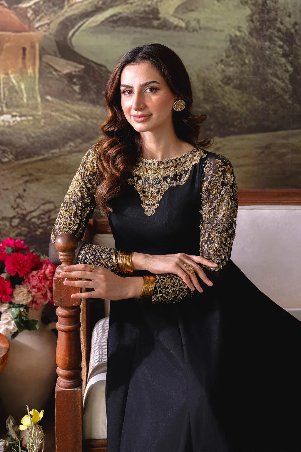 Neeshay Dastaan Formals 25 Black Organza – view 4 – Poshaq