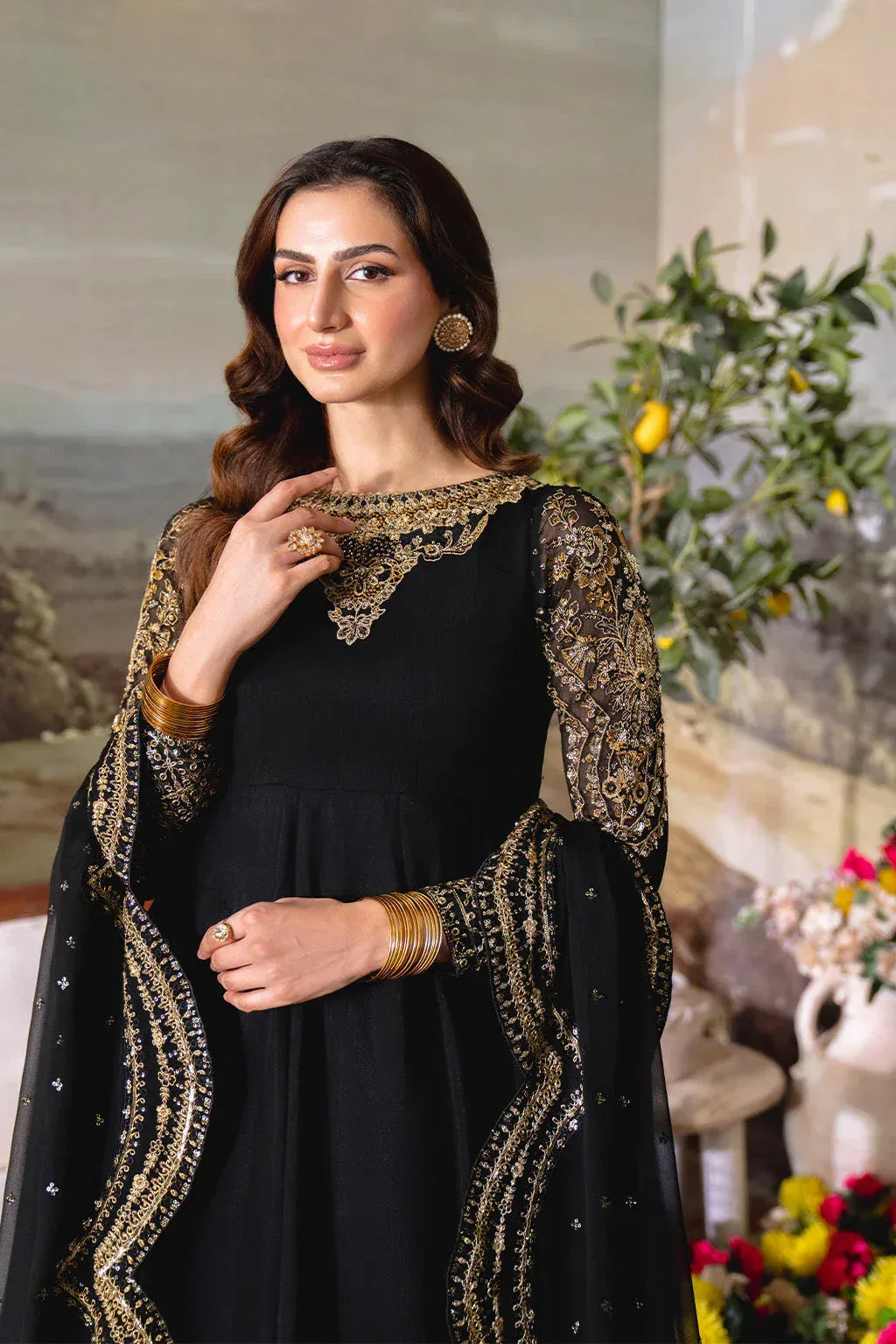 Neeshay Dastaan Formals 25 Black Organza – view 5 – Poshaq