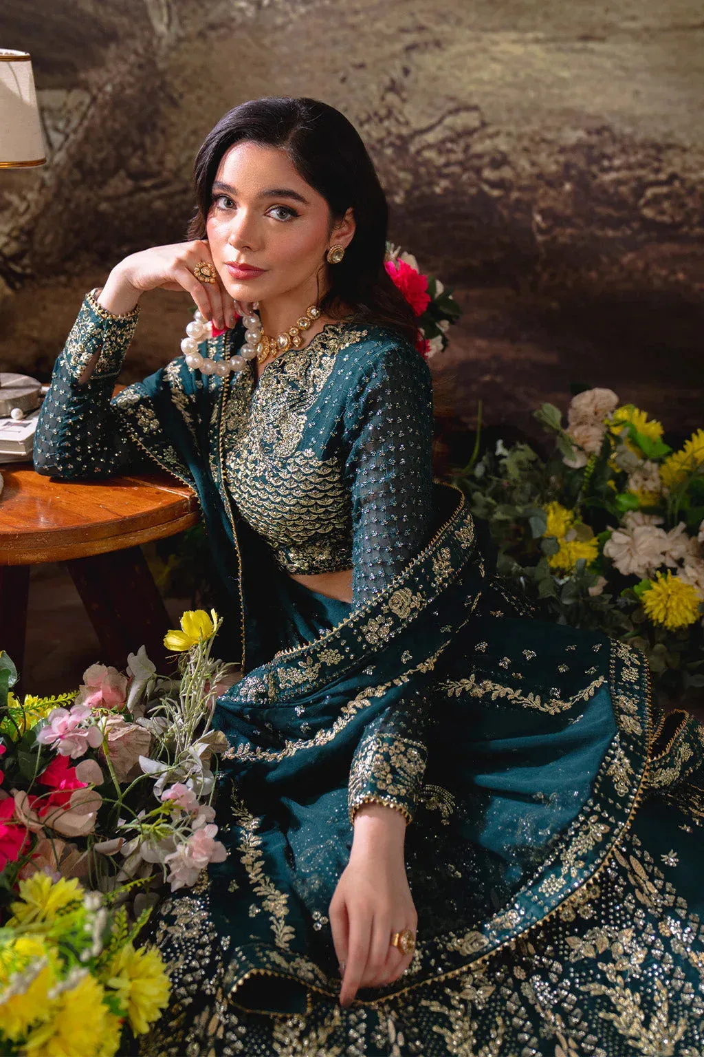 Neeshay Dastaan Formals 25 Mineral Green Organza – view 10 – Poshaq