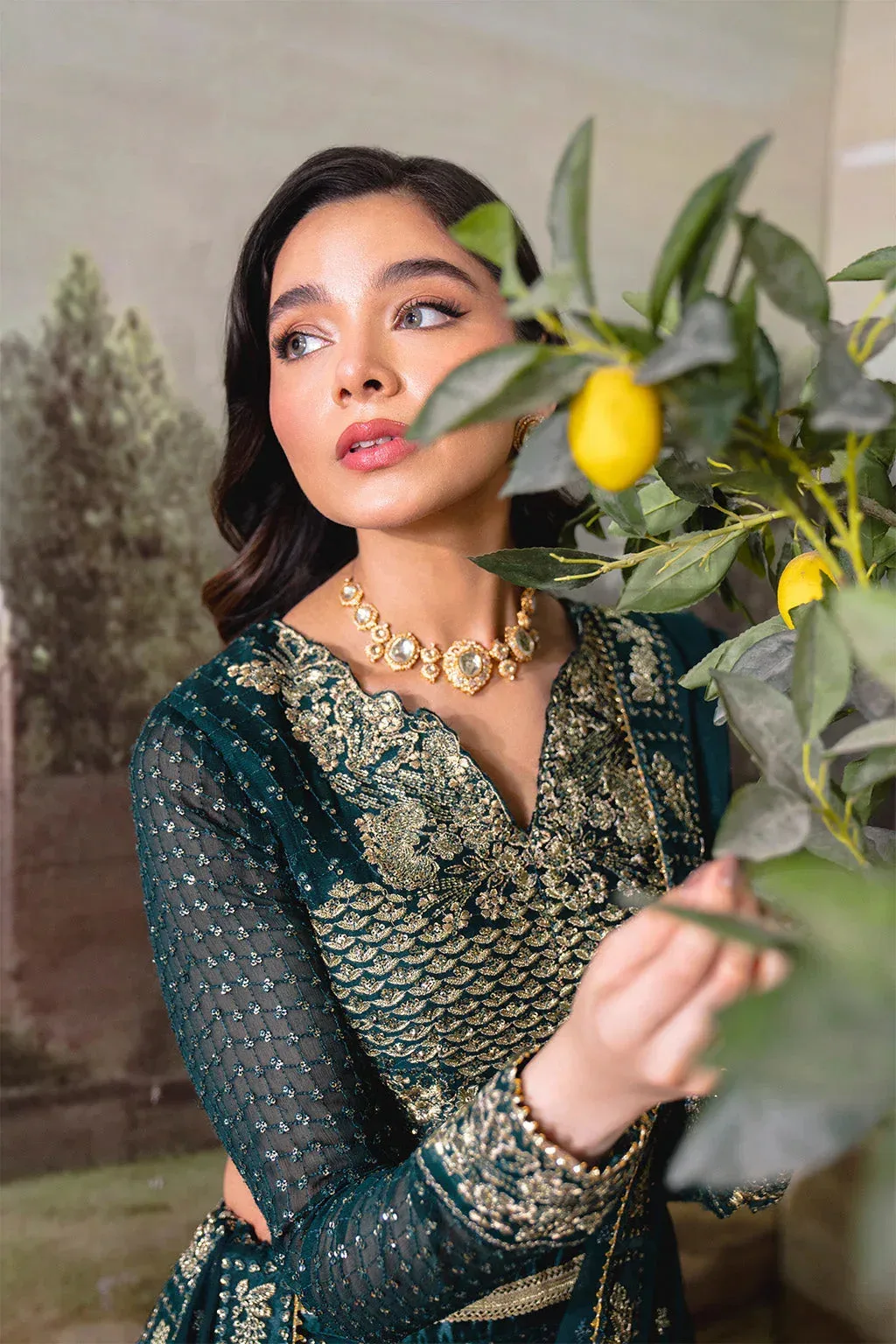 Neeshay Dastaan Formals 25 Mineral Green Organza – view 9 – Poshaq