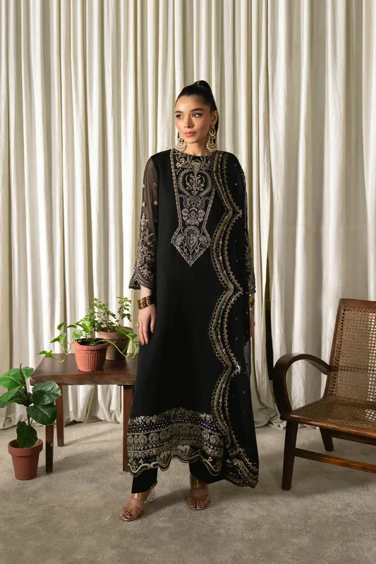 Neeshay Ready to Wear Chiffon Black Chiffon – view 1 – Poshaq