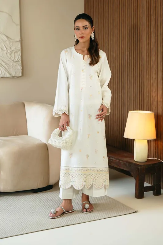 Neeshay Summer Basics White Lawn – view 1 – Poshaq