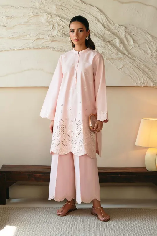 Neeshay Summer Basics pale pink Lawn – view 1 – Poshaq