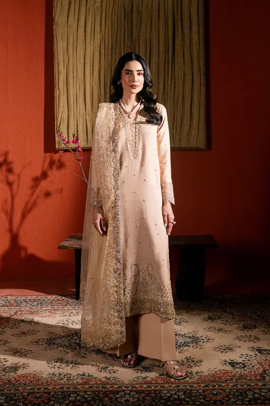 Neeshay Raw Silk pale peach Raw Silk – view 1 – Poshaq