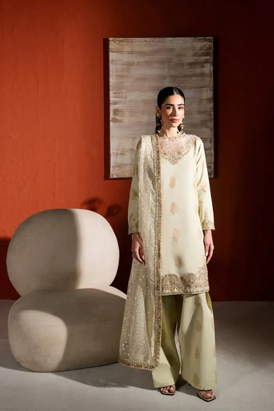 Neeshay Raw Silk Ivory Gold Raw Silk – view 1 – Poshaq
