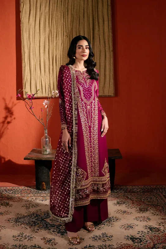 Neeshay Raw Silk Vibrant Pink Raw Silk – view 1 – Poshaq